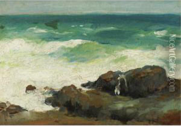 The New England Coast Oil Painting - Frank Duveneck