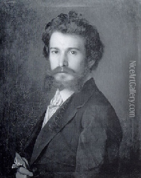 Portrait Of A Refined Gentleman Oil Painting - Leopold Horowitz