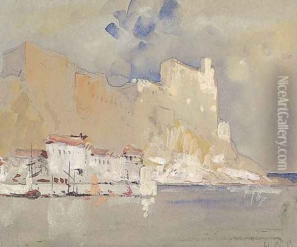 A Mediterranean Seaport 1890 Oil Painting - Hercules Brabazon Brabazon