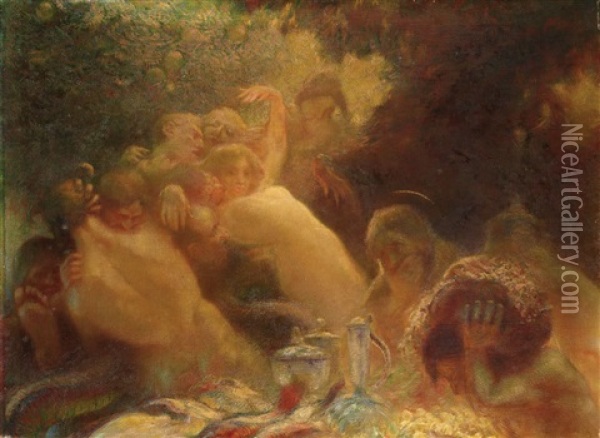 La Tentation De Saint-antoine Oil Painting - Gaston La Touche