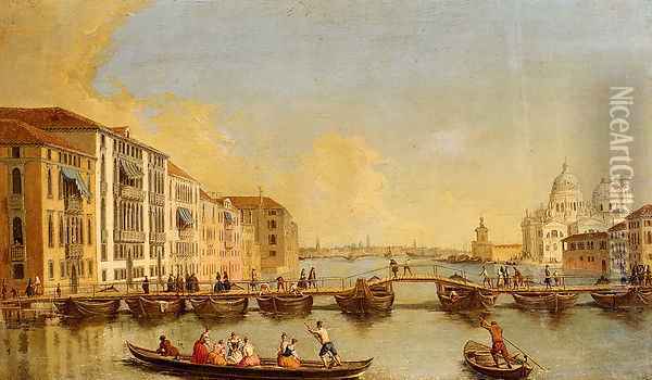 View Of The Grand Canal And Santa Maria Della Salute, Venice Oil Painting - Johann Richter