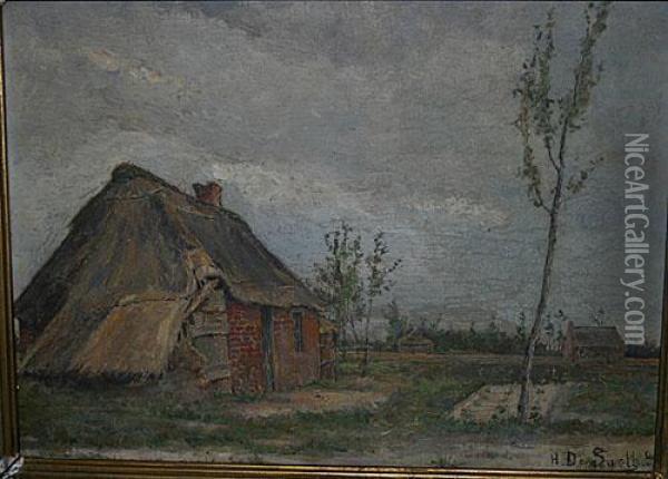 Hoeve In Een Landschap. Oil Painting - Hendrick De Smeth