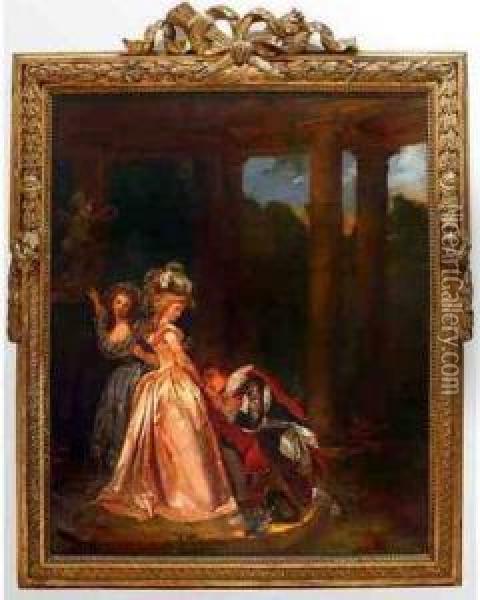 Le Serment A L'amour. Oil Painting - Louis Rolland Trinquesse