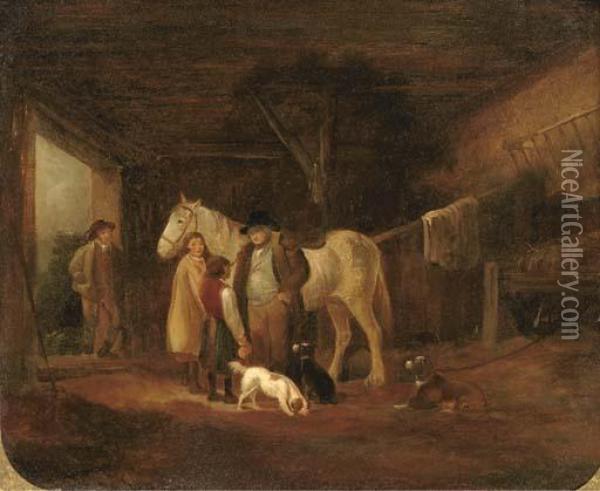 Farewell To Father Oil Painting - George Morland