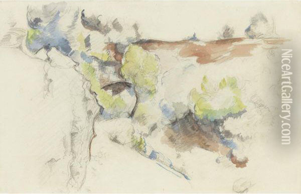 Route Entre Des Rochers A Bibemus Oil Painting - Paul Cezanne