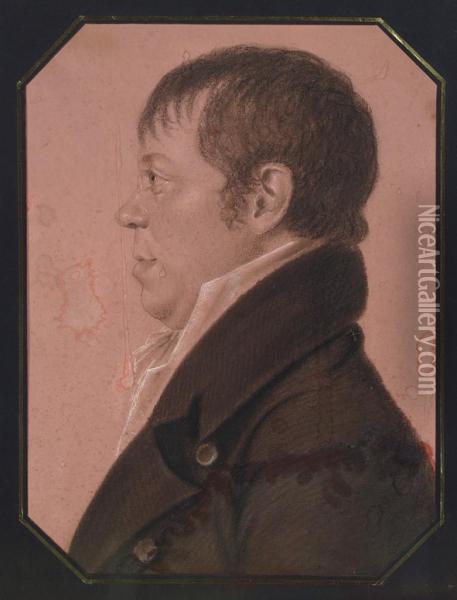 Profile Portrait Of Henry Vrooman Fonda Oil Painting - Charles B. J. Fevret De Saint-Memin