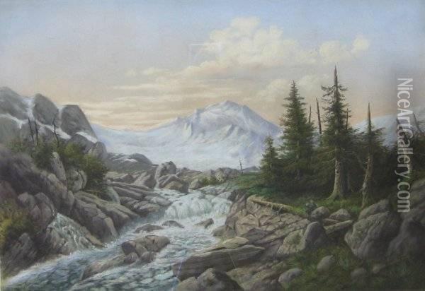 Rushing River Oil Painting - Louis Grube