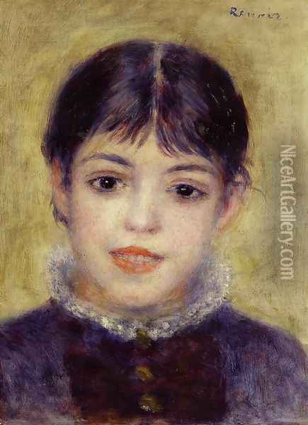 Smiling Young Girl Oil Painting - Pierre Auguste Renoir