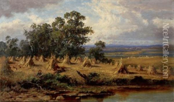 Haystacks Oil Painting - Charles Rolando