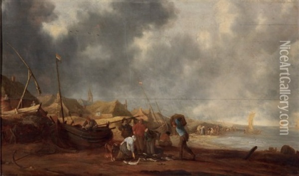 Marina Di Pescatori Oil Painting - Willem Gillisz Kool