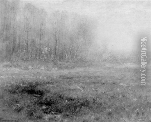 Spring Meadow Oil Painting - Joseph H. Greenwood