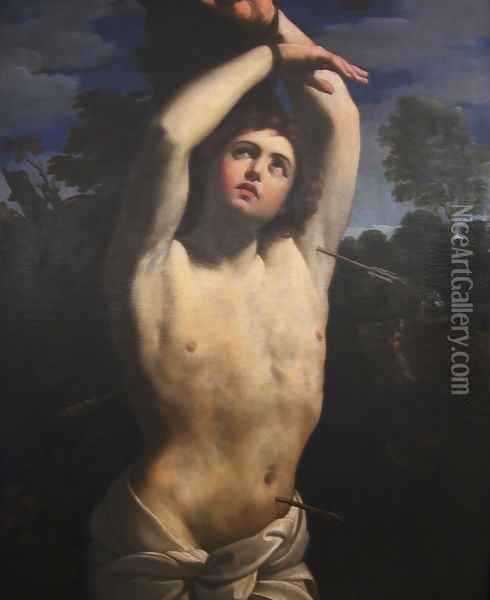 St Sebastian [detail #1] Oil Painting - Giovanni Francesco Barbieri