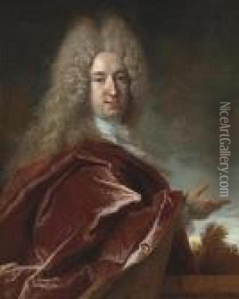 Portrait Of Walter Kruger Oil Painting - Nicolas de Largillierre