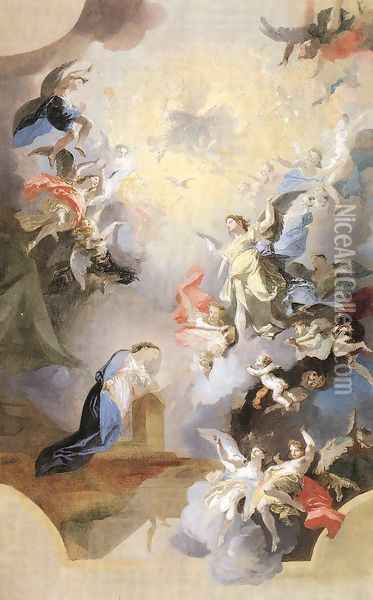Annunciation (study) 1794 Oil Painting - Franz Anton Maulbertsch