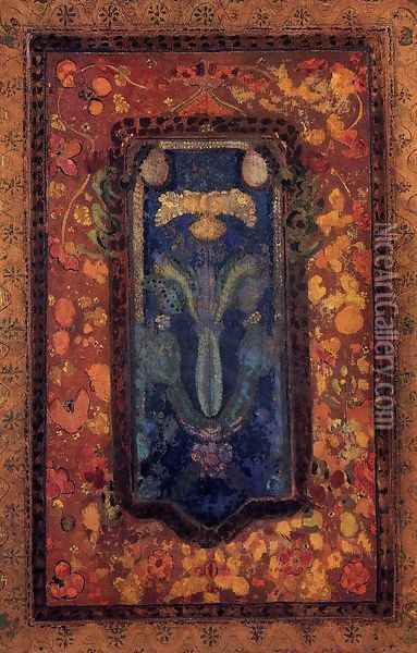 Design For A Prayer Rug Oil Painting - Odilon Redon
