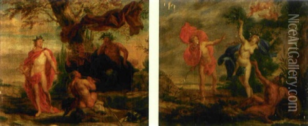 Midas Dom (+ Apollon Och Daphne; 2 Works) Oil Painting - Jan Jakob (Jean Jacques) Spoede