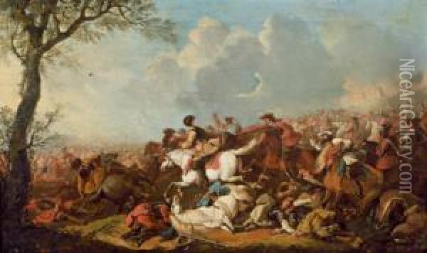 Battaglia Equestre Oil Painting - Jan Pieter Van Bredael I