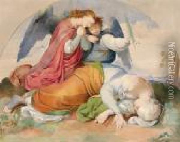 Santi Dormienti Con I Loro Angeli Custoditi Oil Painting - Josef Von Fuhrich