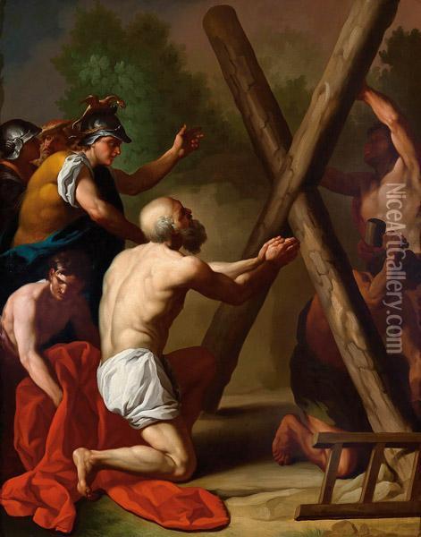 Sant'andrea Davanti Alla 
Croce Del Martirio Oil Painting - Gaetano Gandolfi