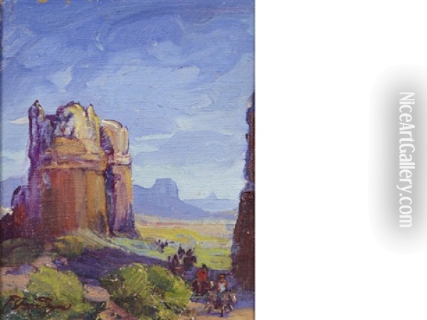 Riders In Monument Valley Oil Painting - Fred Grayson Sayre