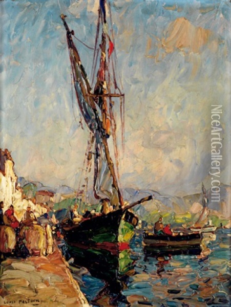Port Oil Painting - Louis Pastour
