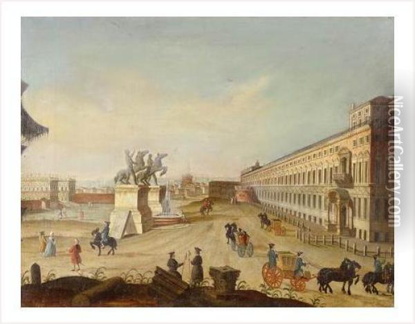 Ecole Romaine Vers 1820 Oil Painting - (circle of) Wittel, Gaspar van (Vanvitelli)