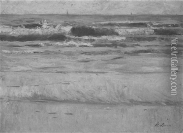 Blick Vom Strand Auf Das Meer Oil Painting - Hermann Lasch