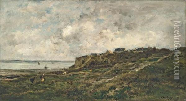 Maree Basse A Villerville Oil Painting - Charles-Francois Daubigny