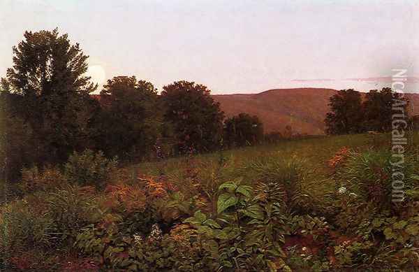 Sunset on the Meadow Oil Painting - William Trost Richards