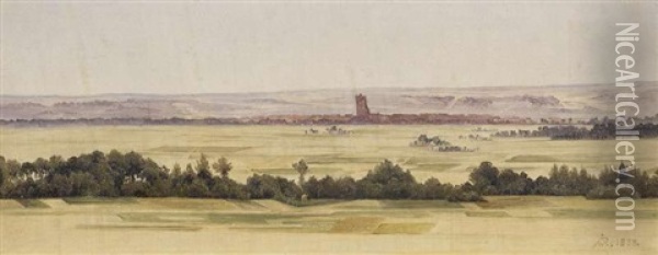 Weite Landschaft Am Niederrhein Oil Painting - Johann Wilhelm Preyer