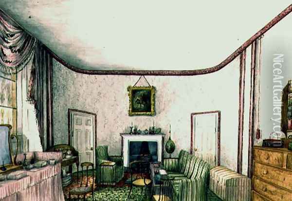 The Pink Room at Aynhoe, 1846 Oil Painting - Lili Cartwright