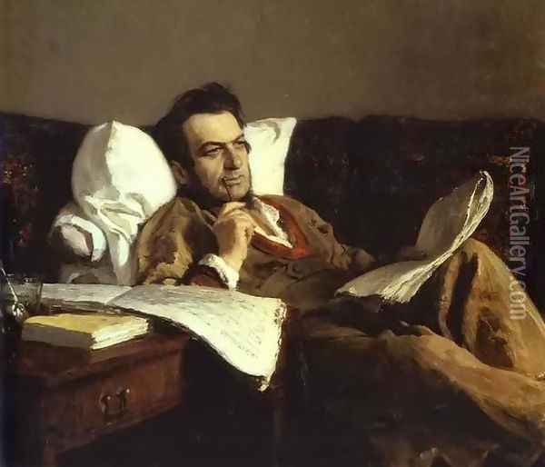 Portrait of the Composer Mikhail Glinka Oil Painting - Ilya Efimovich Efimovich Repin