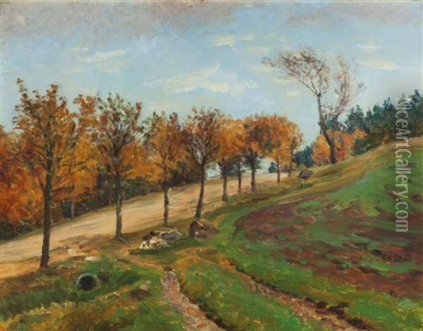 Herbstlandschaft Oil Painting - Frantisek Kavan