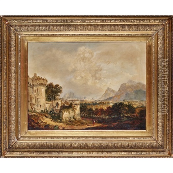 A View Of Edinburgh With The Castle And Arthur's Seat Oil Painting - William Westall