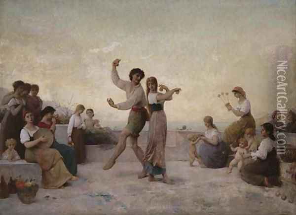Dancing on the terrace Oil Painting - Edouard Alexandre Sain