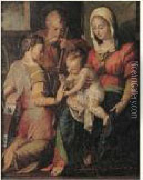 Le Mariage Mystique De Sainte Catherine Oil Painting - Bartolomeo Ramenghi (Bagnacavallo)