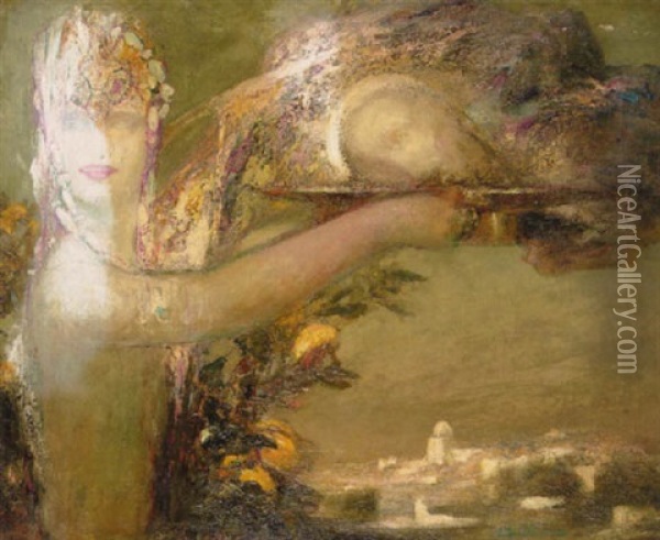 Salome Avex La Tete De Saint Jean-baptiste Oil Painting - Pierre Amedee Marcel-Beronneau