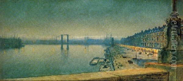 A View Of Rouen Oil Painting - John Atkinson Grimshaw