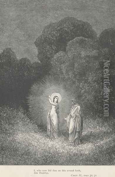 I, who now bid thee on this errand forth, Am Beatrice (Canto II., lines 70-71) Oil Painting - Gustave Dore