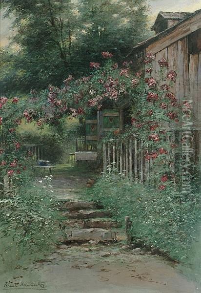 The Garden Path Oil Painting - Ernst Hawlicek