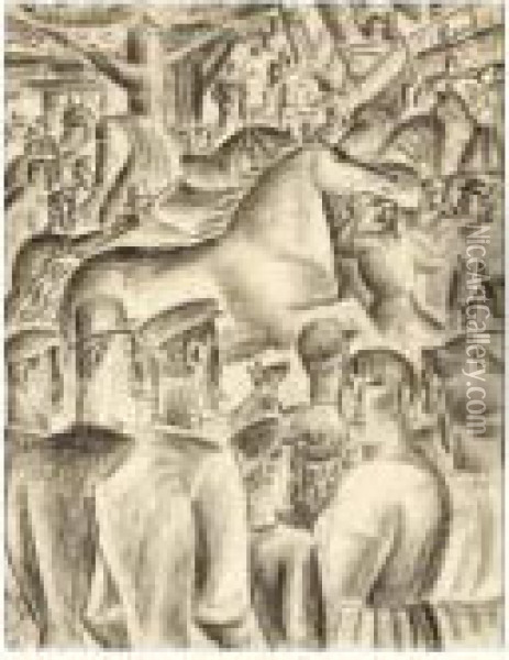 Horse Fair Oil Painting - Leo Gestel