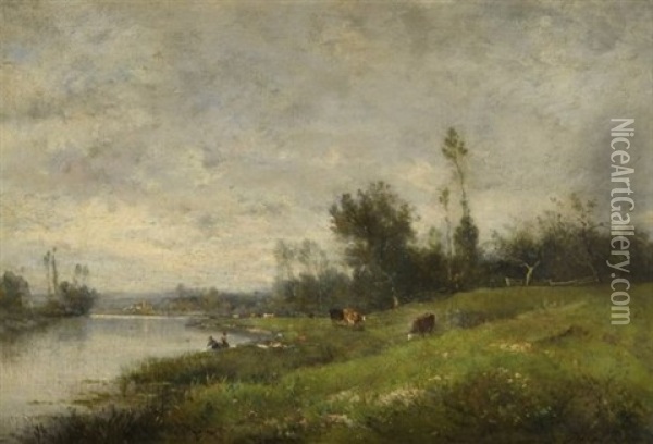 Laveuses Oil Painting - Jules Charles Rozier