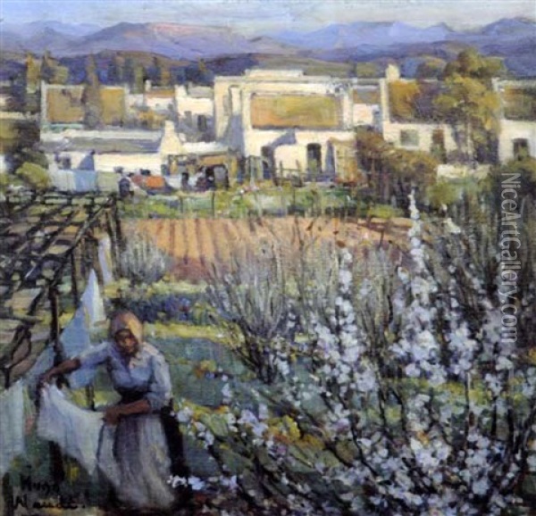 The Washer Woman Oil Painting - Pieter Hugo Naude