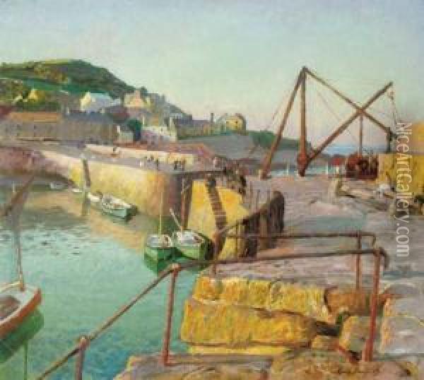 Mousehole Oil Painting - Harvey Harold