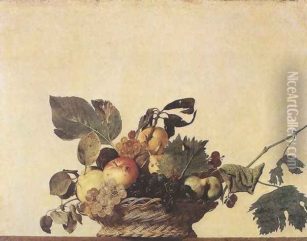 Fruit basket Oil Painting - Michelangelo Merisi Da Caravaggio