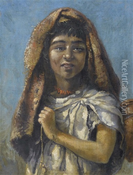 Junge Marokkanerin Mit Tonkrug Oil Painting - Frank Buchser