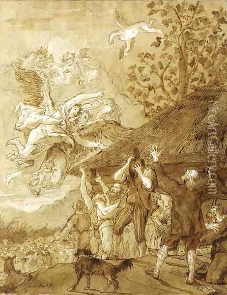 The Annunciation to the Shepherds Oil Painting - Giovanni Domenico Tiepolo