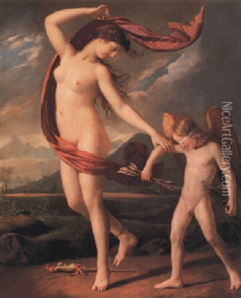 Psyche Et Cupidon Oil Painting - Joseph Berger