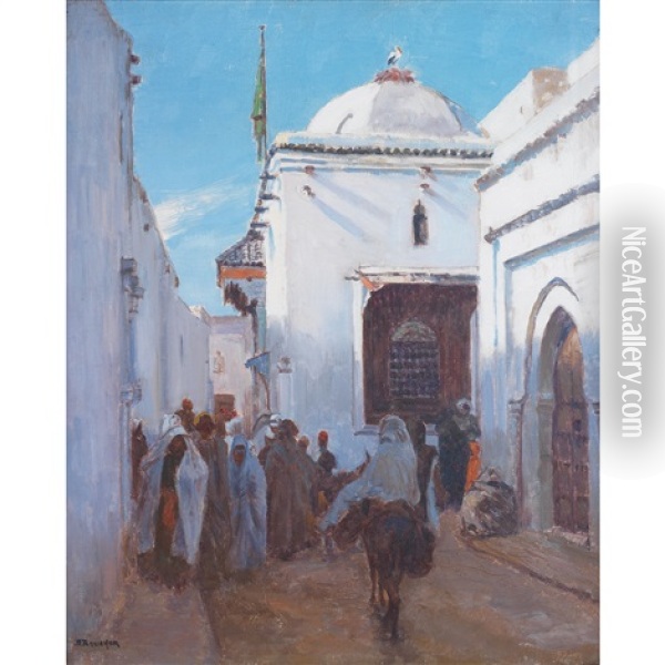 Kouba Moulay Ibrahim, Rabat, Maroc Oil Painting - Joseph Felix Bouchor