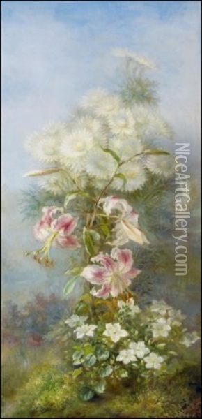 Kukkaloistoa - Blomsterprakt Oil Painting - Fanny Sundblad